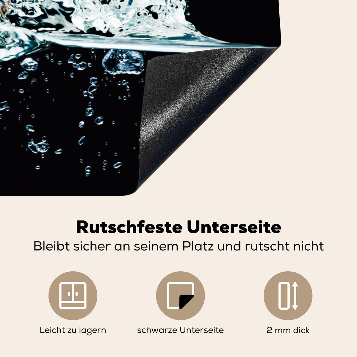 HERDABDECKPLATTE Wasser - Obst - Orange - Erdbeere - Kirsche - Schwarz Induktionsmatte 78x78 cm - Orange, Kunststoff (78/78/0.2cm) - MuchoWow