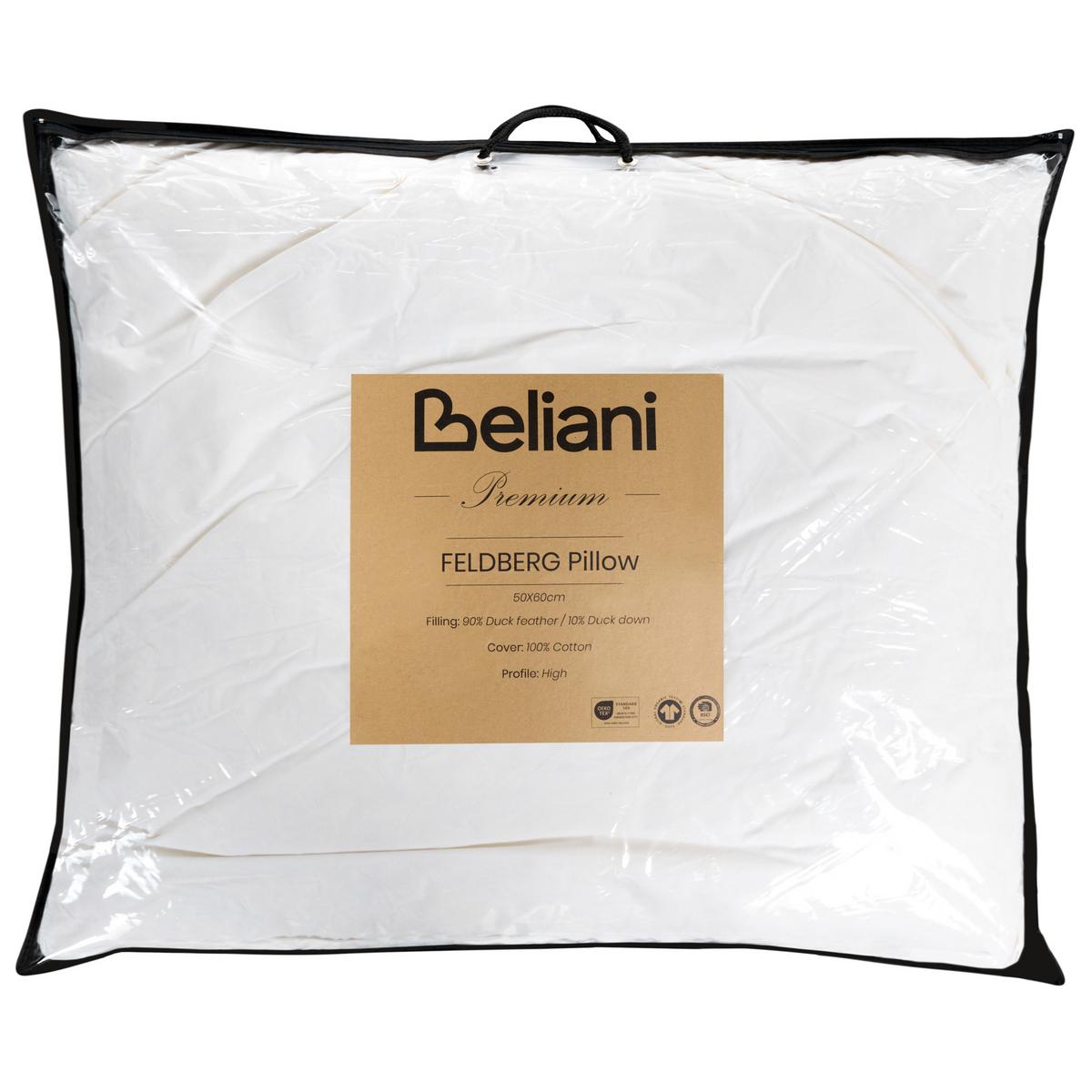 KOPFKISSEN Weiß 50/60 cm Feldberg - Weiß, Naturmaterialien (60/50cm) - Beliani