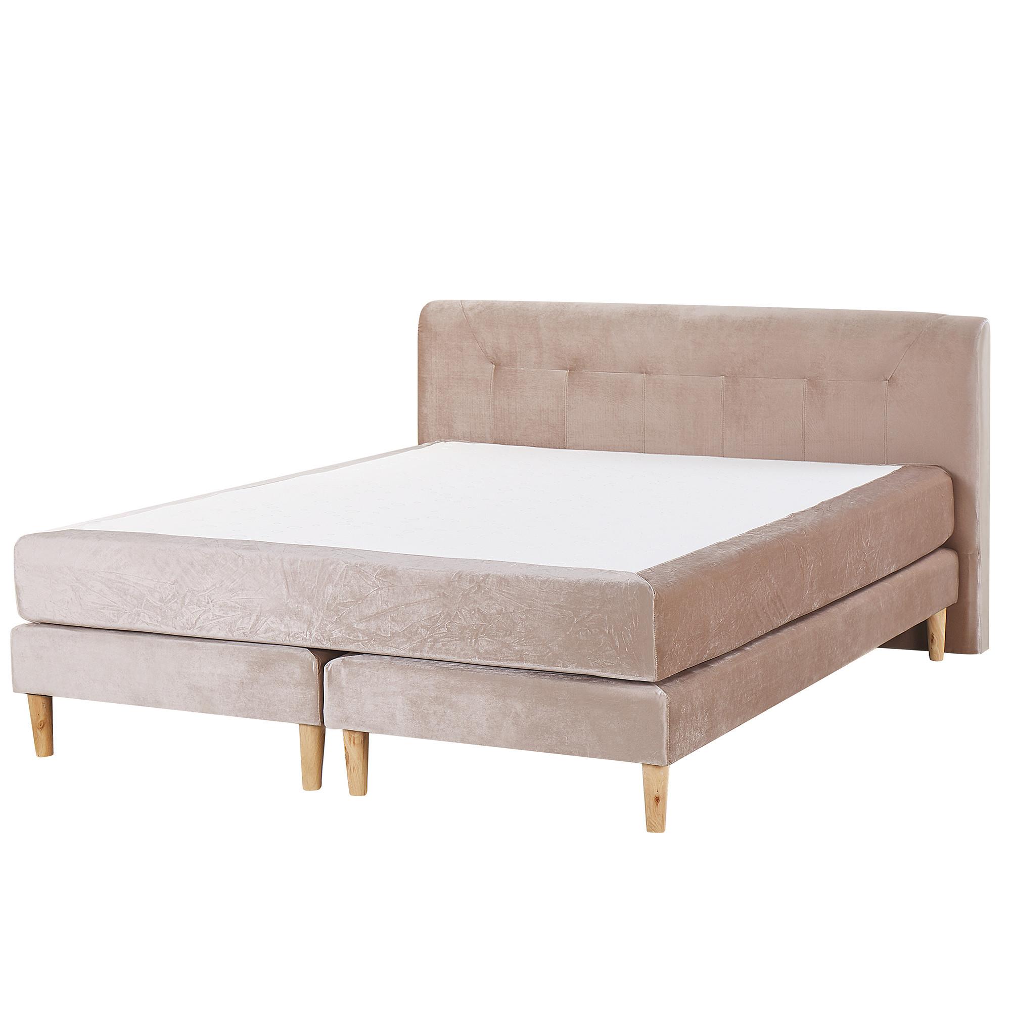 BOXSPRINGBETT 160/200cm Pastellrosa Marquise - Pink, Textil (160/200cm) - Beliani