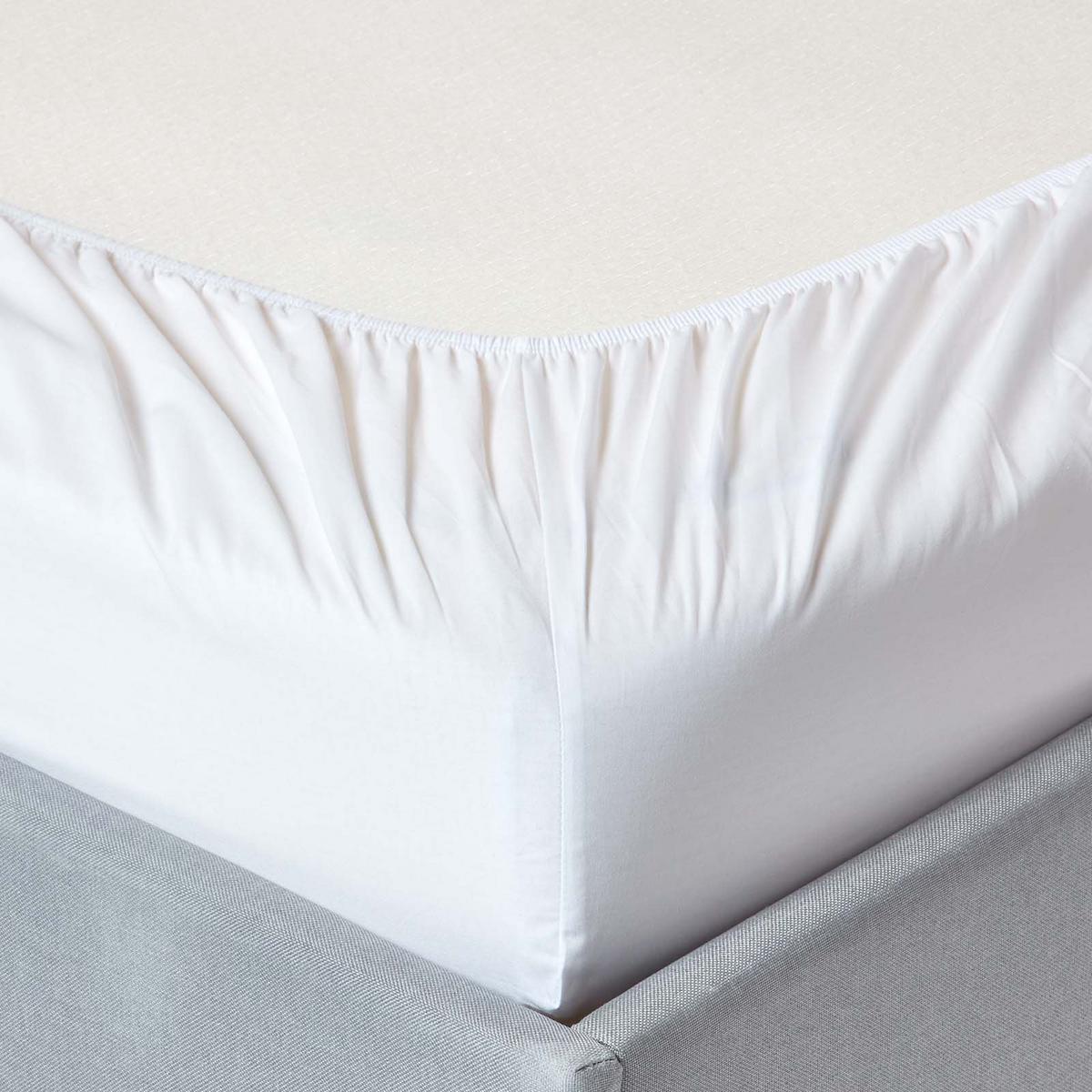 SPANNBETTLAKEN extra hoch, Ägyptische Baumwolle, Fadendichte 200 - Weiß, Textil (180/200cm) - Homescapes