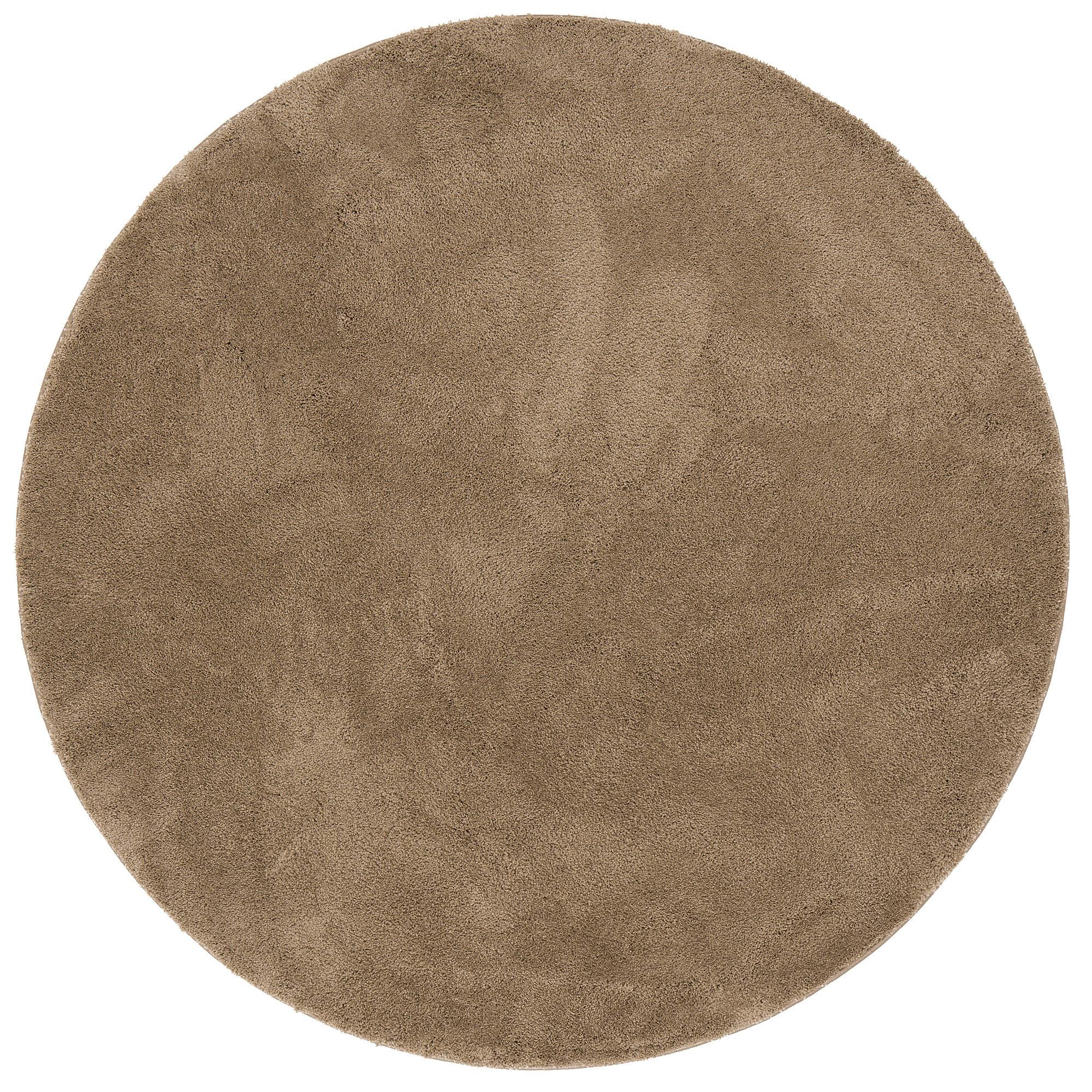HOCHFLOR SUPER SOFT TEPPICH SILKY RUND - Taupe, Textil (160/160cm) - Pergamon