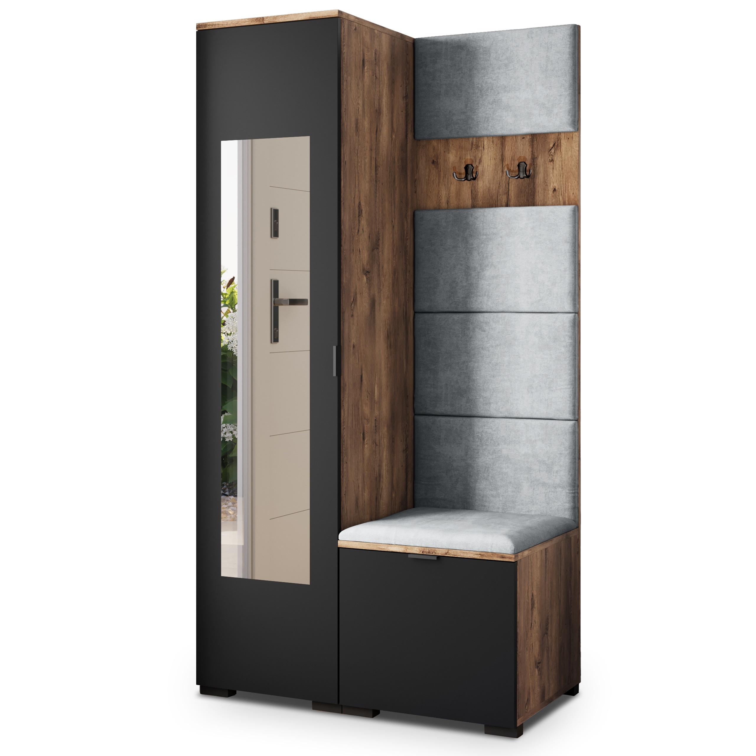 GARDEROBENSCHRANK VIRA 95/181/51 cm Modern Eichefarben - Eichefarben/Hellgrau, Holzwerkstoff (95/181/51cm) - MASSENO