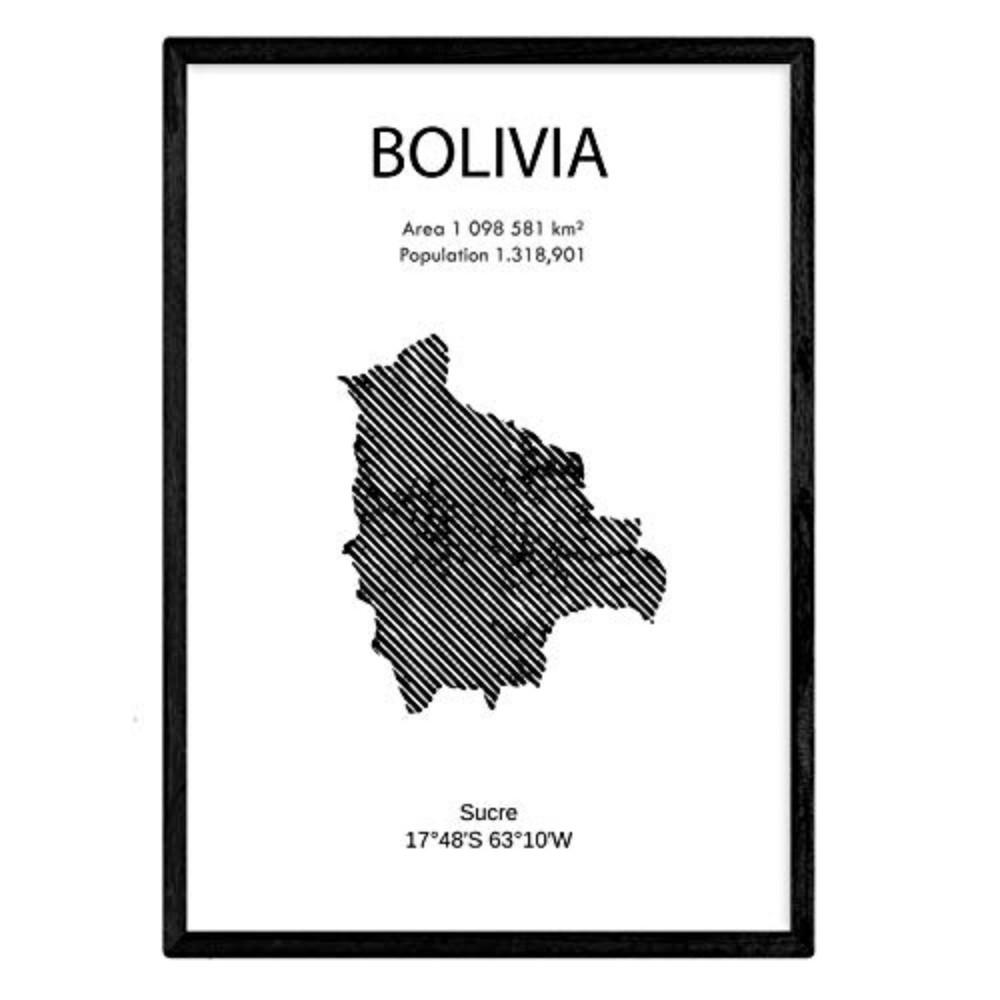 POSTER Länder & Kontinente Bolivien A3 Rahmenlos - Klar, Papier (29.7/5/42cm) - Nacnic