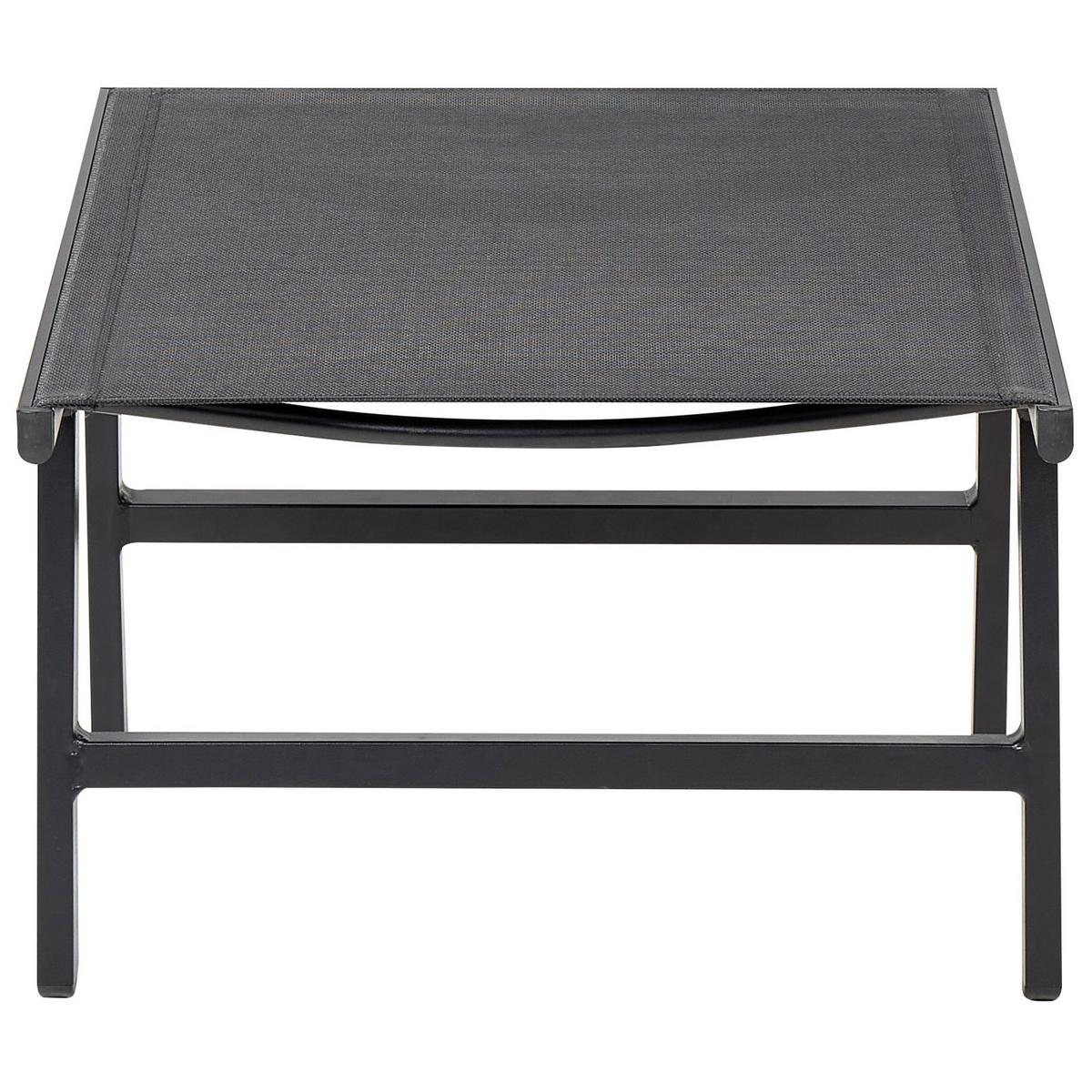 GARTENSTUHL Aluminium schwarz mit Fußhocker Marceddi - Schwarz, Textil (54/70/60cm) - Beliani