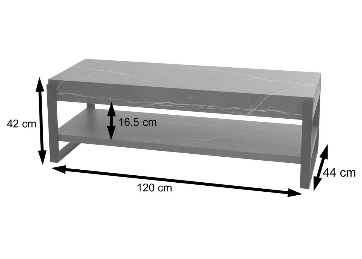 TV-RACK Eiche dunkel - Trüffeleichefarben, Holz (120/42/44cm) - MCW