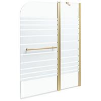 BADEWANNENAUFSATZ 140/120 cm Gold Tuapi - Transparent/Goldfarben, Glas (120/140cm) - Beliani