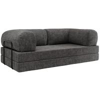 3-SITZER SOFA ORSETTO - Dunkelgrau Schenille grob gewebt - Dunkelgrau/Schwarz, Textil/Metall (200/70/100cm) - MKS