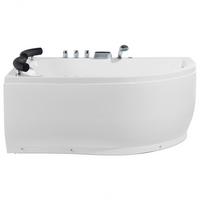 WHIRLPOOL-BADEWANNE mit LED 113x160x63 cm weiß Paradiso - Weiß, Kunststoff (113/63/160cm) - Beliani
