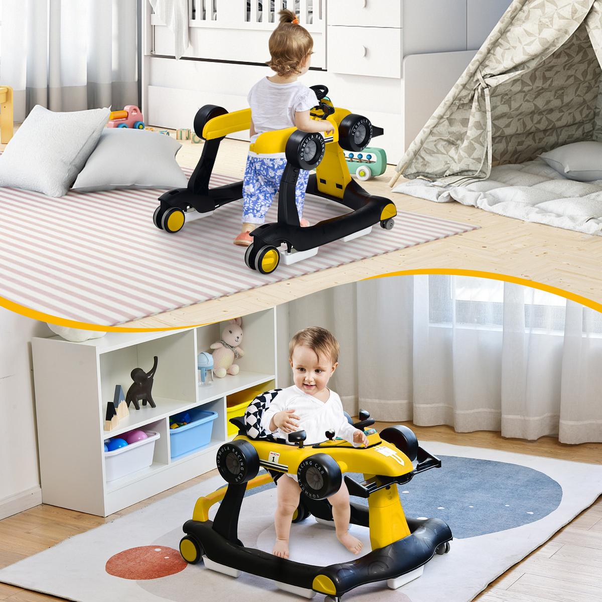 LAUFLERNWAGEN Klappbar Gelb - Gelb, Kunststoff (76/56/64cm) - COSTWAY