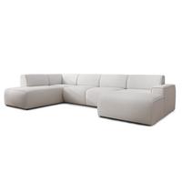 WOHNLANDSCHAFT Didim Weiß 378/220/78 cm – großes Sofa stilvoll & bequem L - Schwarz/Weiß, Kunststoff/Textil (220/78/378cm) - AX Living