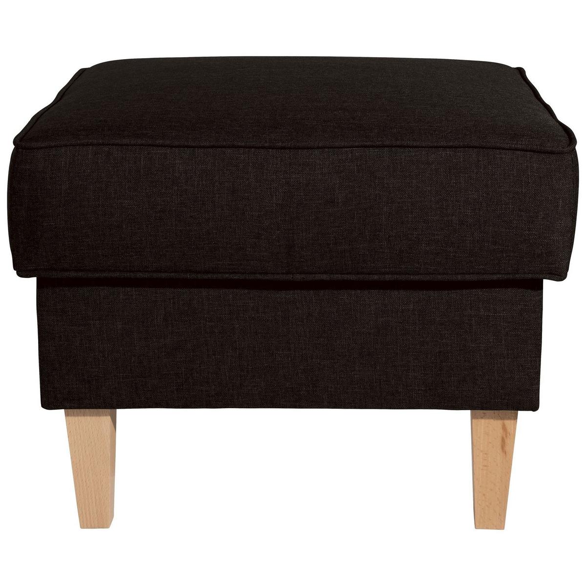 HOCKER Karlen Bezug Flachgewebe Buche natur / schoko - Dunkelbraun/Buchefarben, Kunststoff (53/45/53cm) - 58aufmkessel