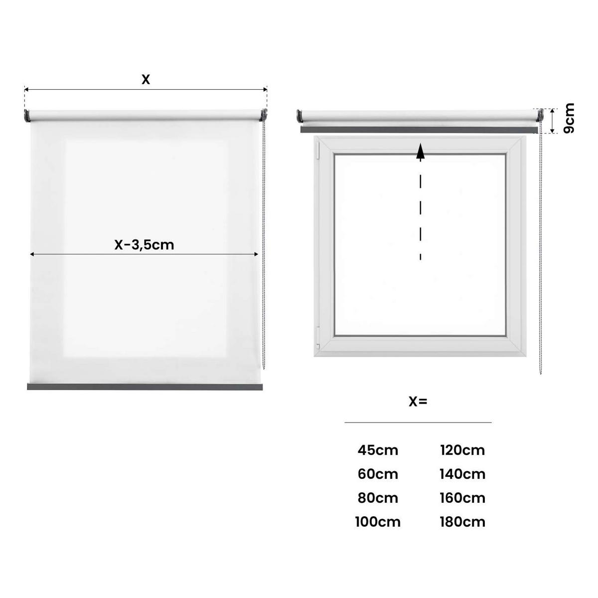 ROLLO| Weiß, 100 cm x 250 cm - Weiß, Kunststoff (100/250cm) - STORESDECO