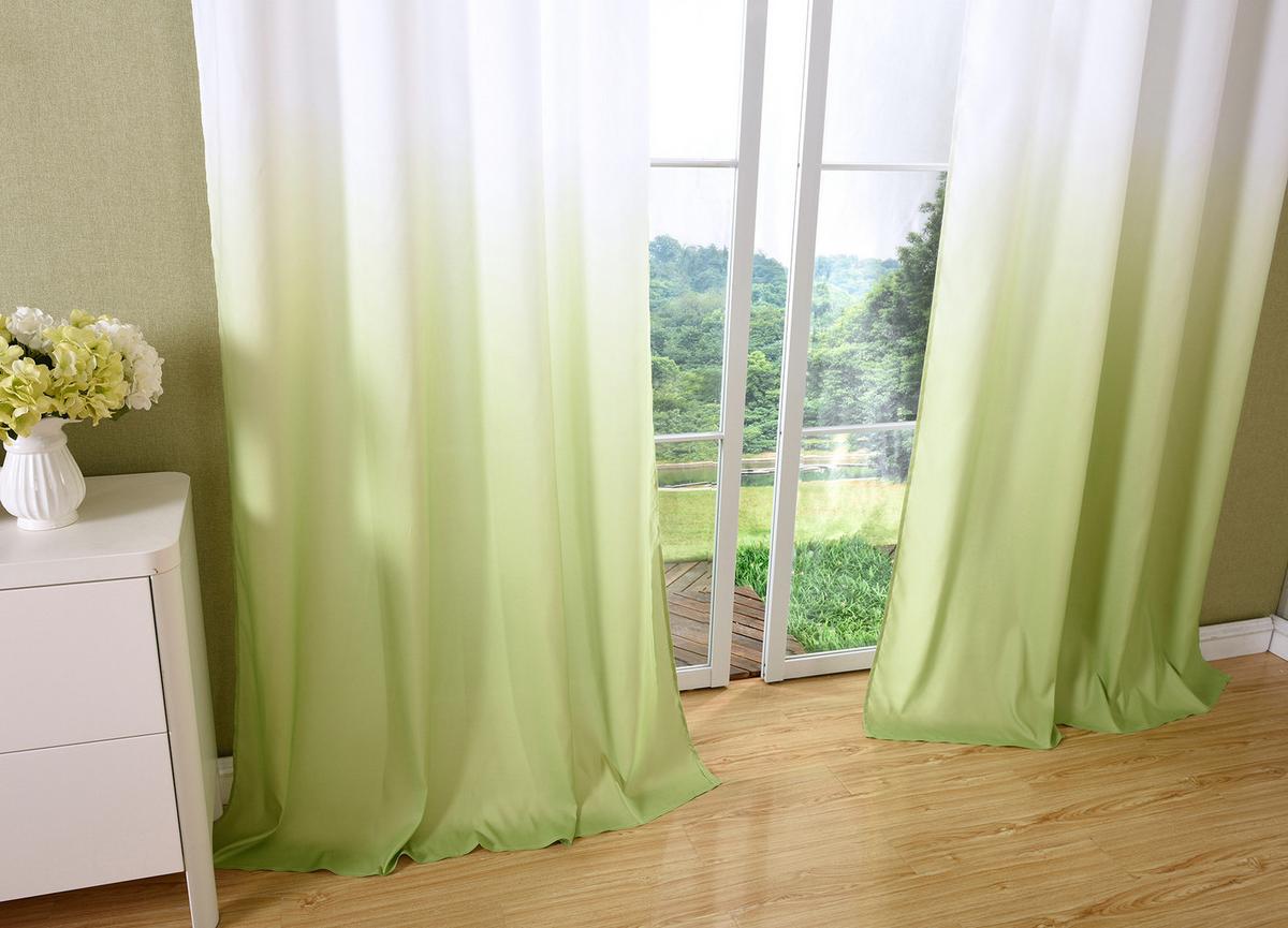 VORHANG FARBVERLAUF HxB 245x140 cm Apfelgrün - Hellgrün, Textil (140/245cm) - Gardinenbox