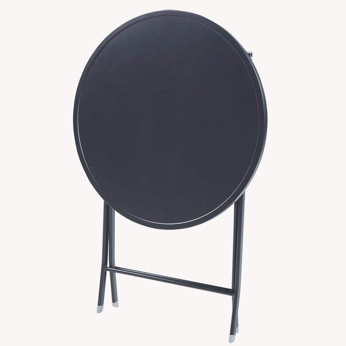 GARTENKLAPPTISCH Sande - Schwarz, Metall (62/62/71cm) - [en.casa]