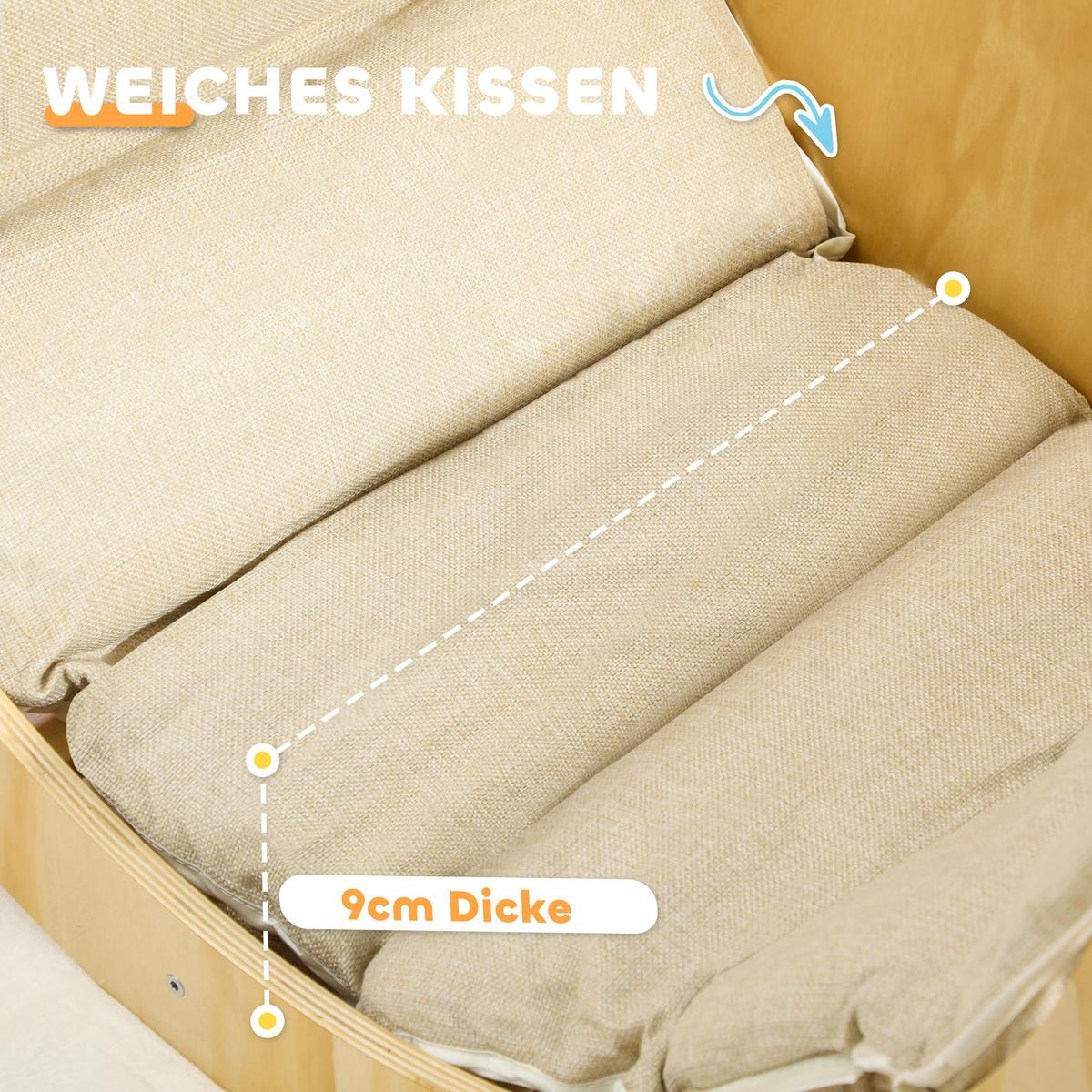 2 in 1 Klettergerüst Set, Kletterbogen zum Schaukeln und Klettern, Naturholz - Naturfarben, Holzwerkstoff (52/50/90cm) - AIYAPLAY