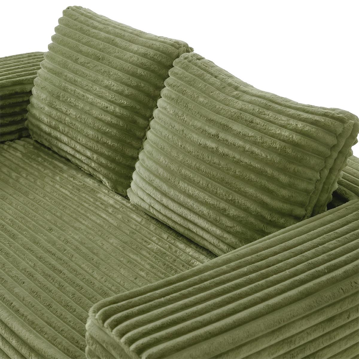 2-SITZER SOFA 160cm Cord-Sofa Bodensofa ohne Montage - Grün, Textil (160/58/88cm) - Urban Meuble
