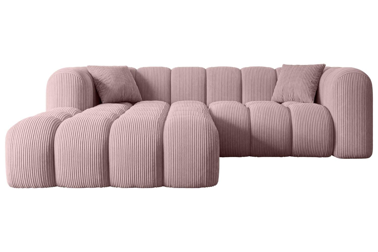 ECKSOFA Ottomane Links OLEA-L1 - 231x173x74 cm Rosa - Schwarz/Rosa, Holzwerkstoff/Kunststoff (190/242cm) - ALTDECOR
