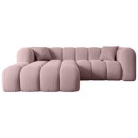ECKSOFA Ottomane Links OLEA-L1 - 231x173x74 cm Rosa - Schwarz/Rosa, Holzwerkstoff/Kunststoff (190/242cm) - ALTDECOR