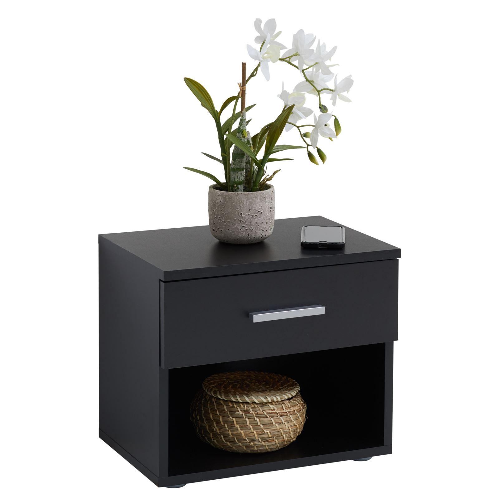 NACHTTISCH MARY - Schwarz, Holzwerkstoff (42/38/30cm) - CARO-Möbel