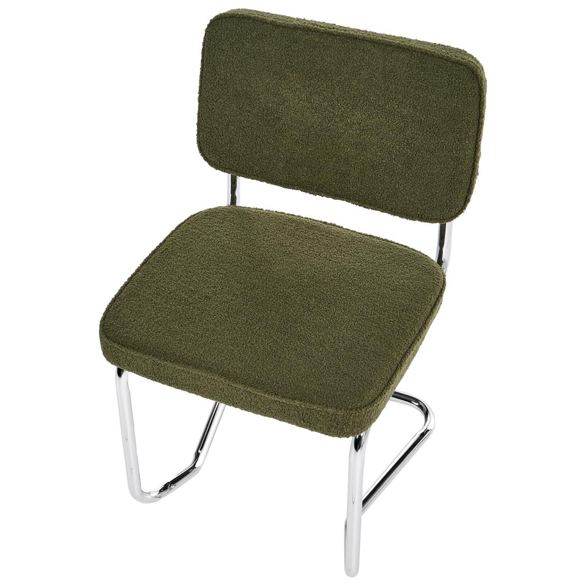 ESSZIMMERSTUHL 2er-Set Bouclé Grün Irwin - Grün, Textil (50/85/53cm) - Beliani