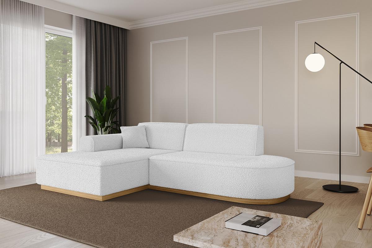 ECKSOFA Ottomane Links IREA-L1-v2 - 232x165x80 cm Weiß - Weiß, Holzwerkstoff/Textil (232/165cm) - ALTDECOR