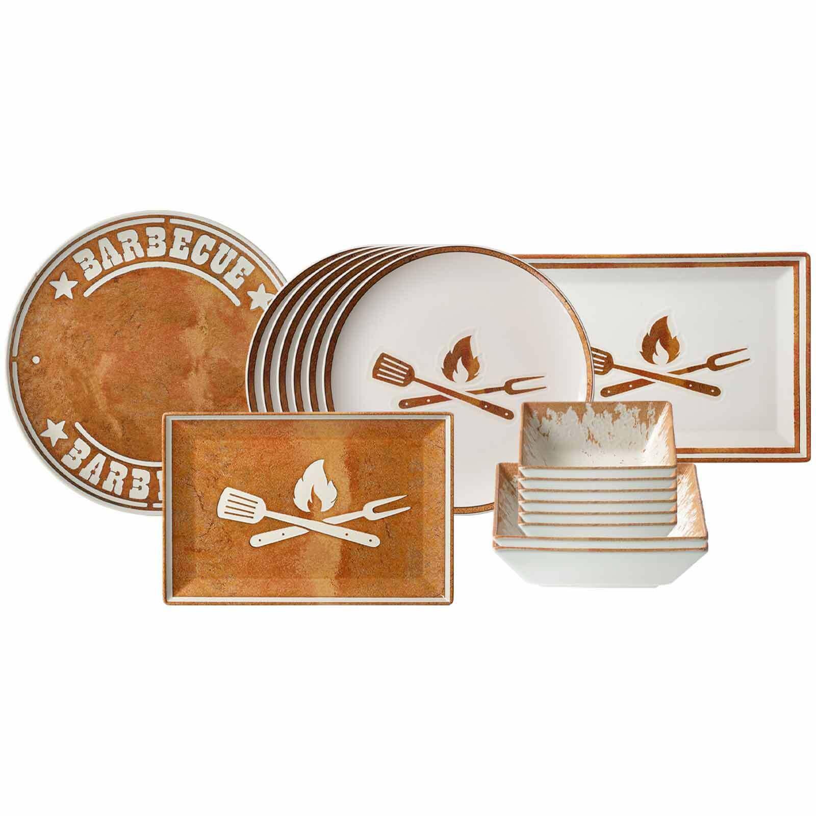 GRILLGESCHIRR-SET Rusty braun 17-tlg. - Braun, Keramik (2/2/2cm) - Ritzenhoff Breker
