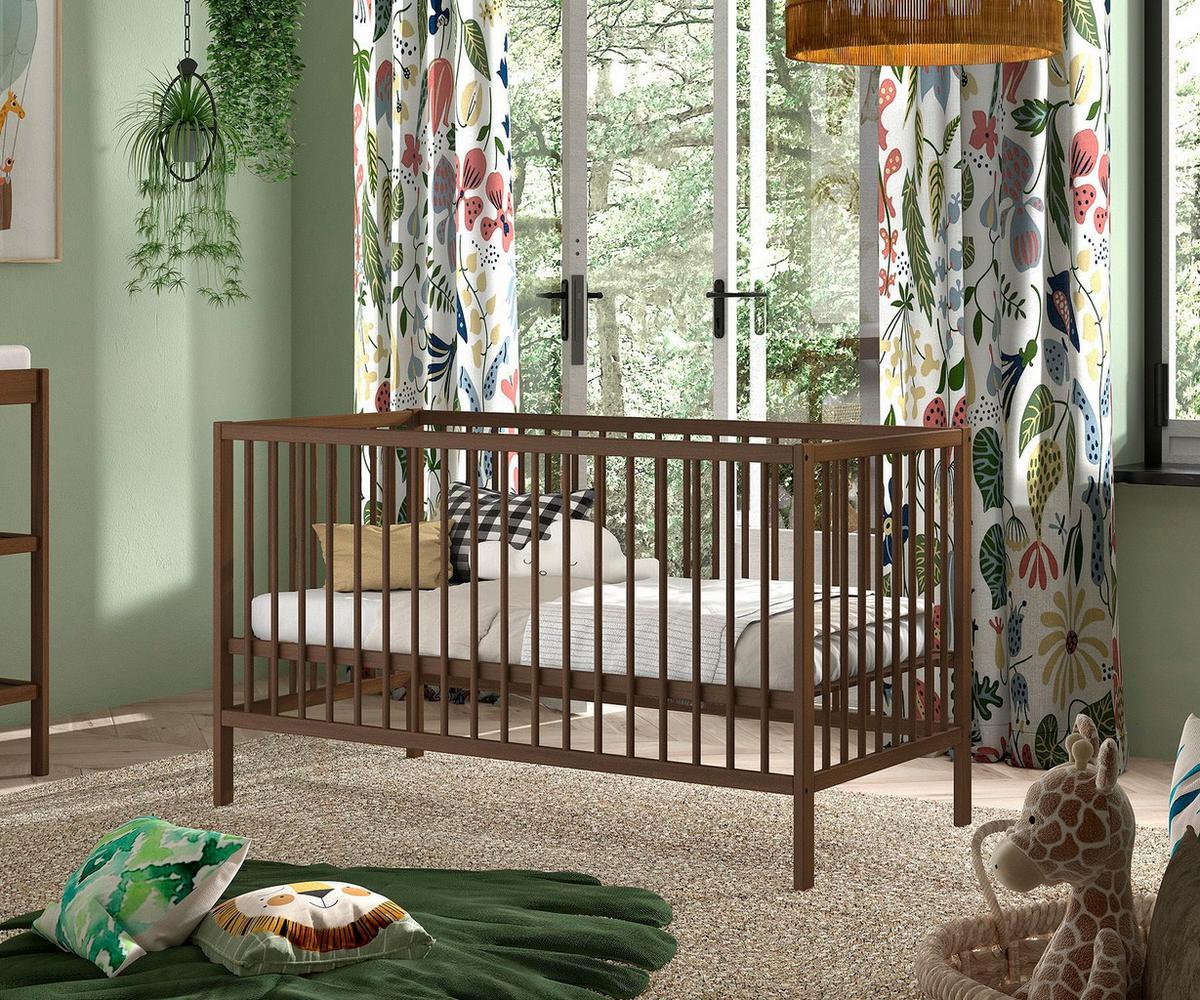 GITTERBETT Keira zum Juniorbett umbaubar Buche massiv nussbaum - Nussbaumfarben, Holz (70/140cm) - 58aufmkessel