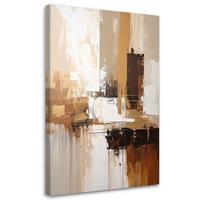 WANDBILD, Beige und braune Abstraktion - Braun, Textil (80/120cm) - Feeby