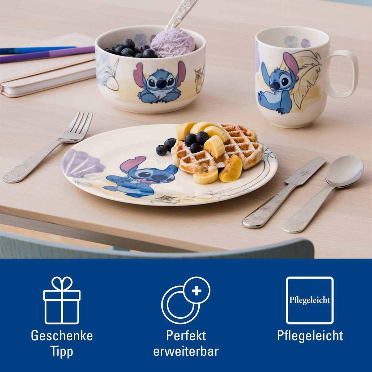 KINDERGESCHIRR-SET Disney Stitch bunt 7-tlg. - Multicolor, Keramik/Metall (13.3/23.2/26.6cm) - Villeroy & Boch