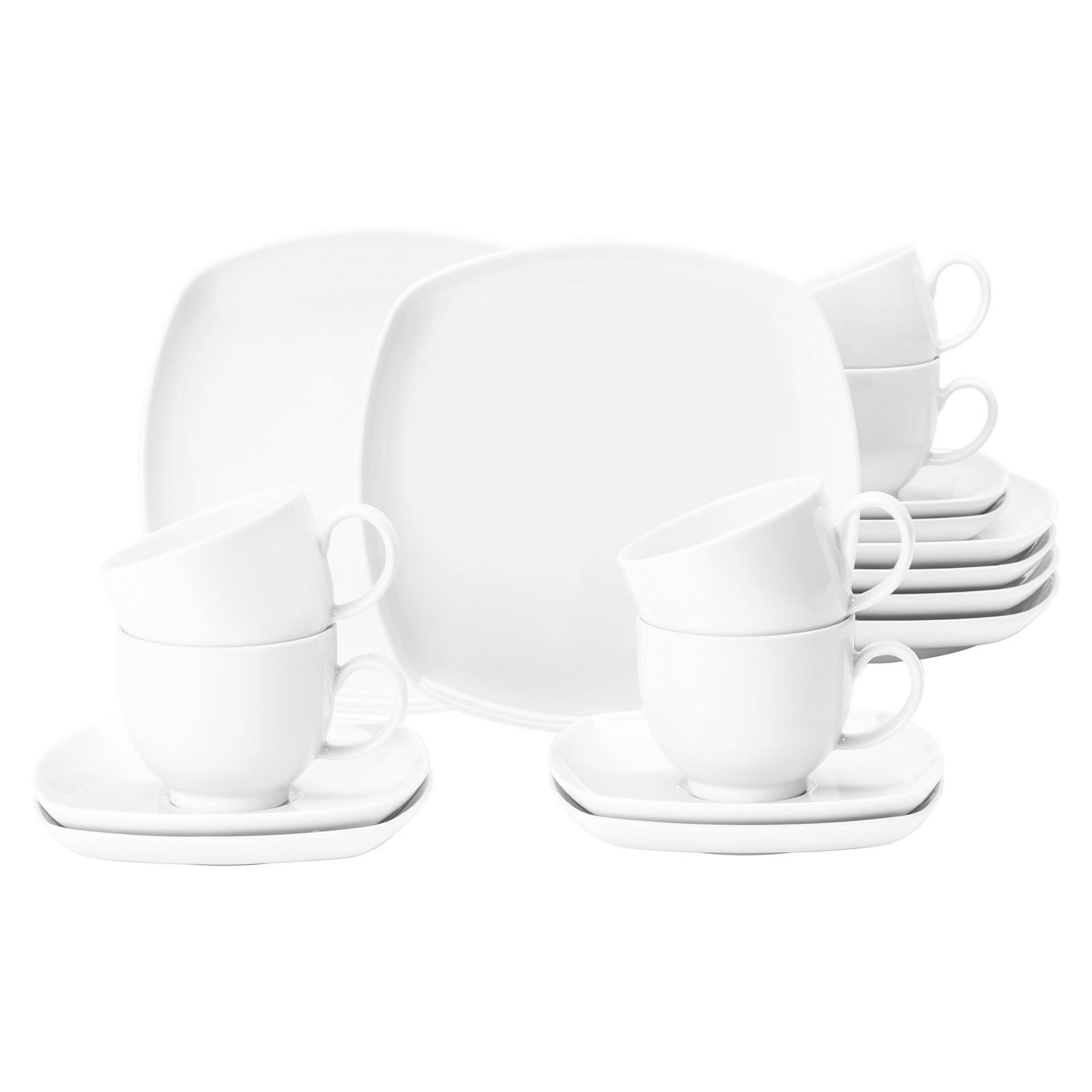 KAFFEESERVICE Lido Weiß weiß 18-tlg. - Weiß, Keramik (24/18.1/43cm) - Seltmann Weiden