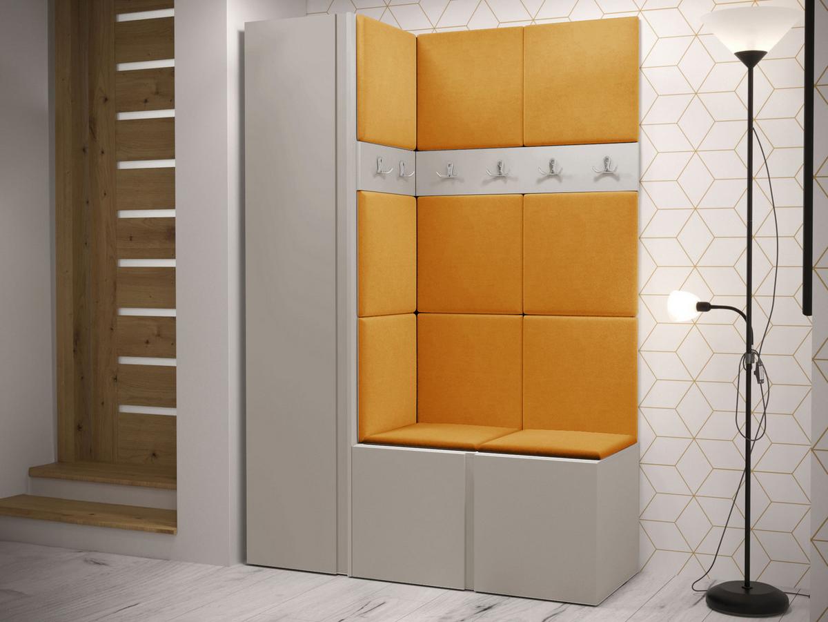 GARDEROBEN-SET Orion IX - Kaschmir/Orange, Holzwerkstoff/Kunststoff (124/186/46cm) - MIRJAN24