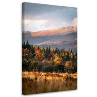 LEINWANDBILD Landschaft Berge Täler Natur 80x120cm - Multicolor, Textil (80/120cm) - Feeby