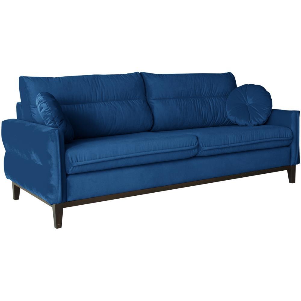 SOFA 2-SITZER Belweder Velours dunkelblau - Wengefarben/Dunkelblau, Holz/Textil (218/95/94cm) - Beautysofa