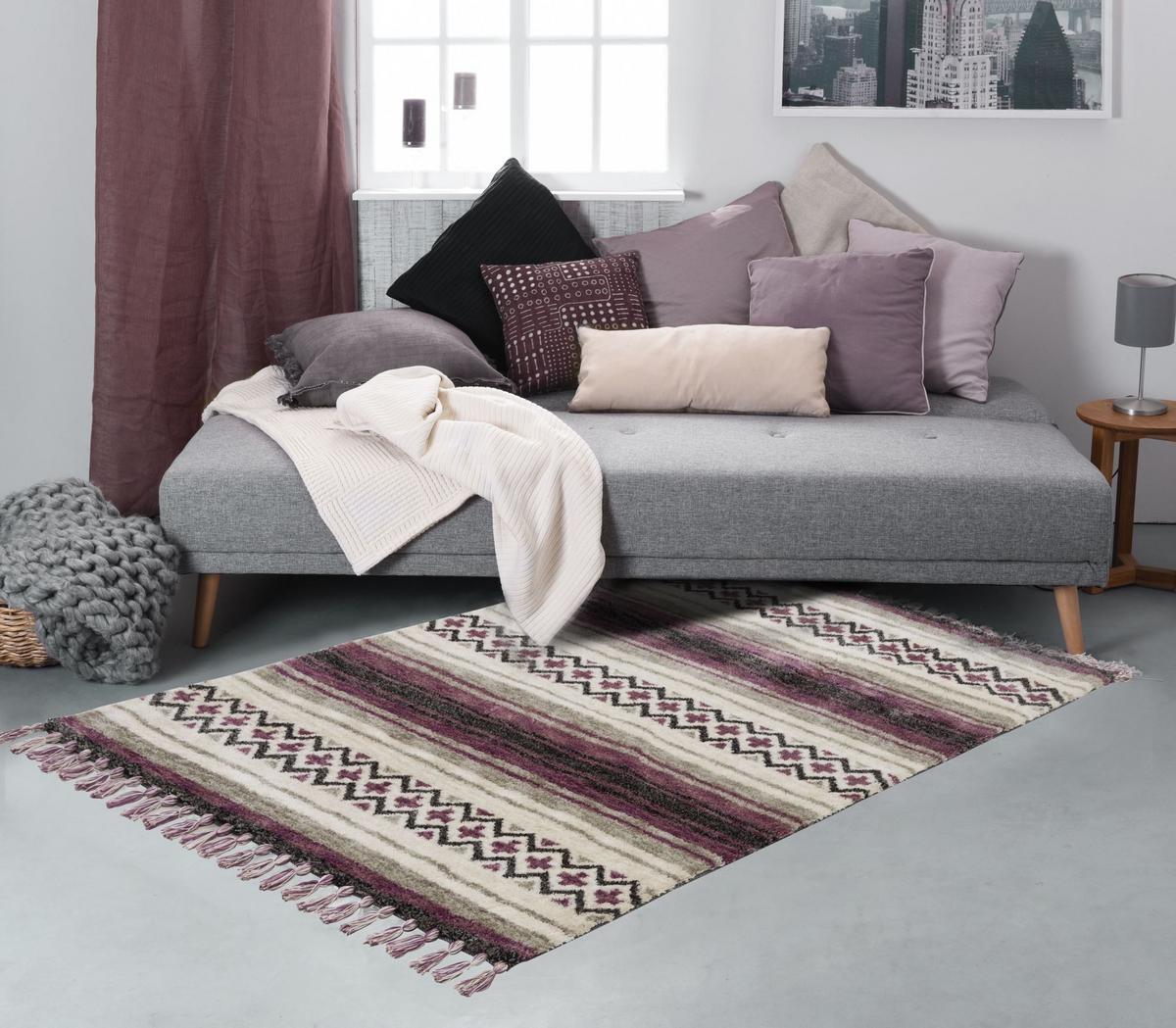 TUFTTEPPICH Vittoria 80x150 cm - Beere, Textil (80/150cm) - Gino Falcone