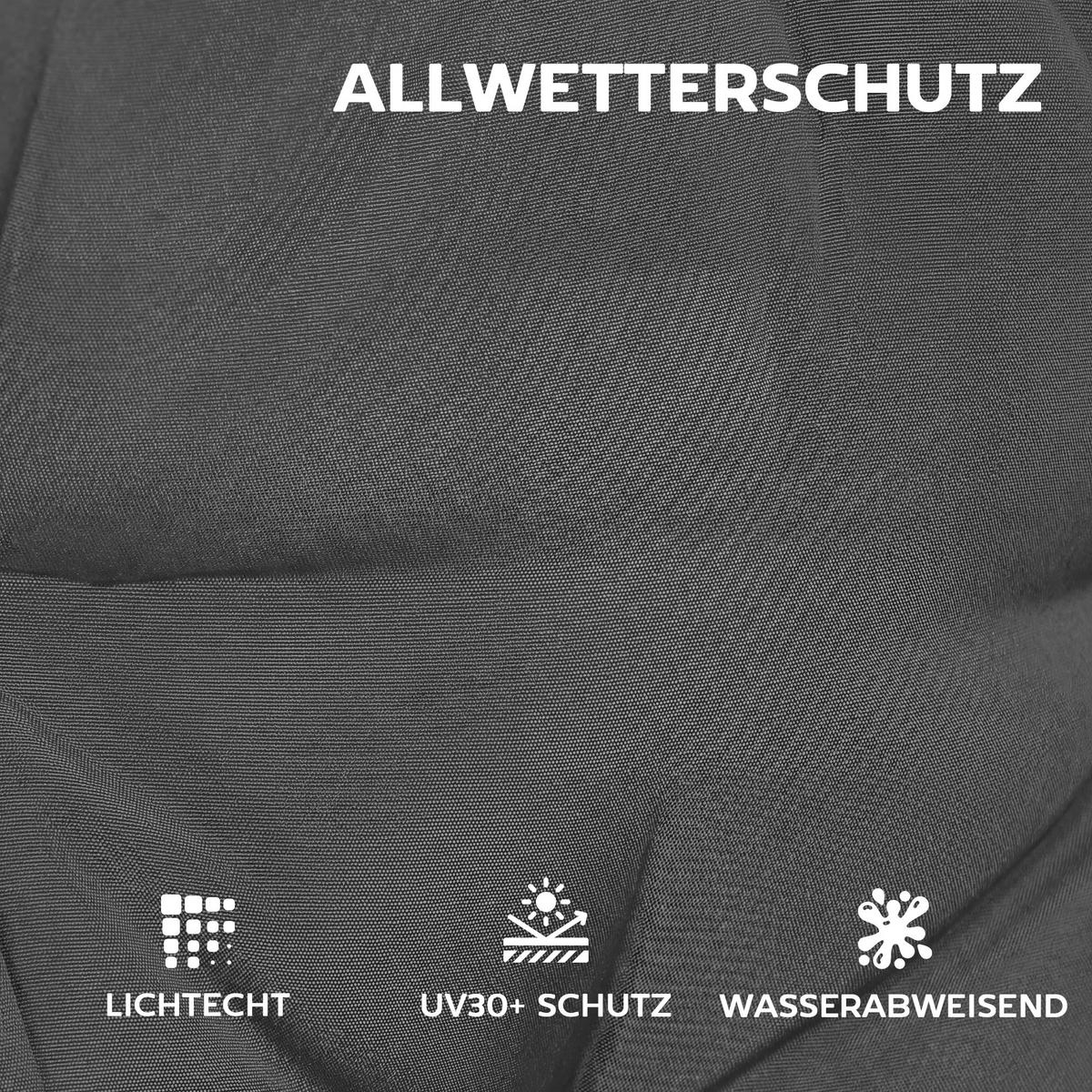SITZKISSEN 4ER-SET aus Polyester Dunkelgrau - Dunkelgrau, Textil (111.5/53/8cm) - Outsunny