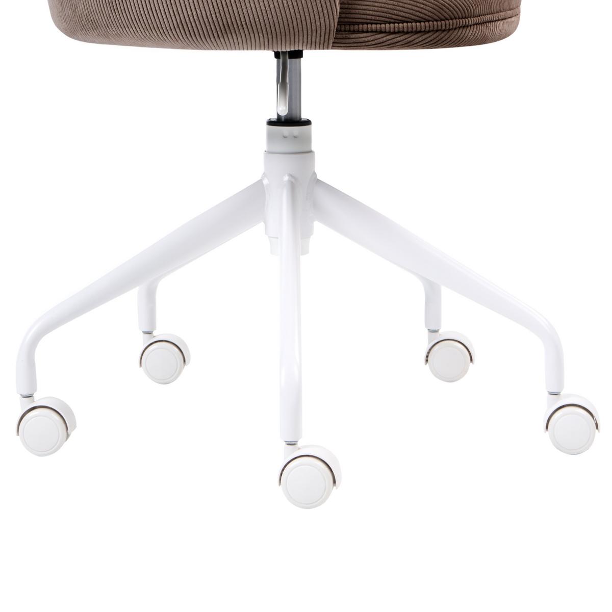 BÜROSTUHL Cord Braun Dryden - Braun, Textil (60/84/60cm) - Beliani