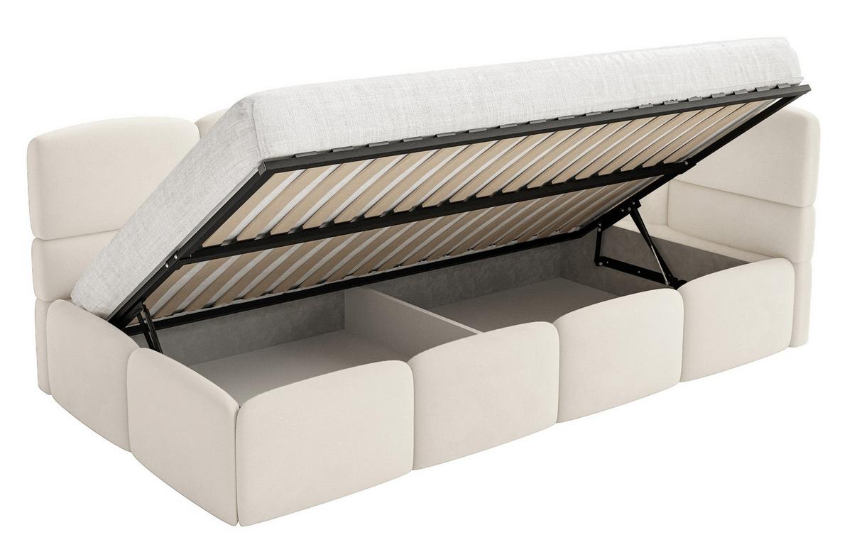 JUGENDBETT Cloudy Creme 120 x 200 cm - Creme/Schwarz, Kunststoff/Textil (120/200cm) - Selsey