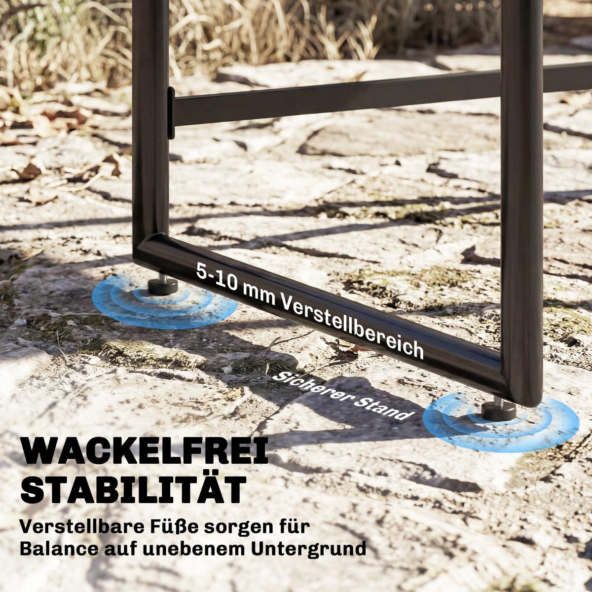 OUTDOOR-ESSGRUPPE 5er Set Stahl Kunststoff Grau - Dunkelgrau/Grau, Textil/Metall - Outsunny