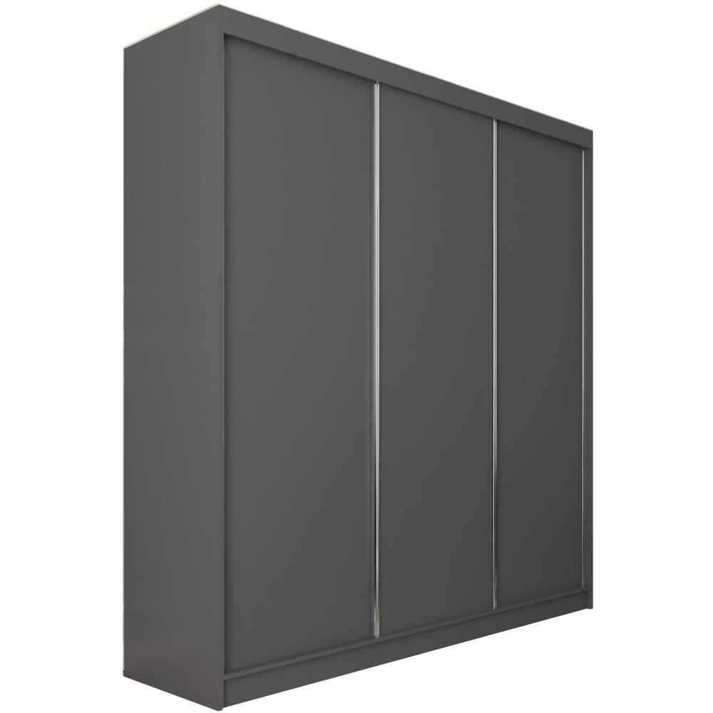 SCHWEBETÜRENSCHRANK Mario II 240/216/61 graphit mit Schubladen - Graphitfarben, Holzwerkstoff (240/216/61cm) - Beautysofa