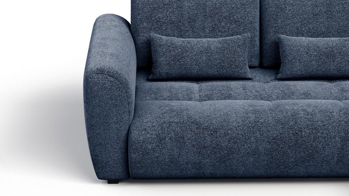 ECKSOFA SORENO 4-Sitzer, dunkelblau - Schwarz/Dunkelblau, Holz/Textil (293/171cm) - Wozimo