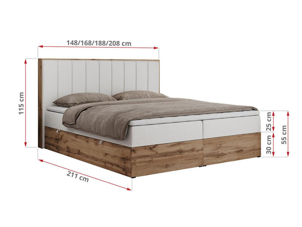 BOXBETT BELLISSIMO 140/200 Weiß Kunstleder - H3 - Weiß, Holz/Textil (140/200cm) - MKS