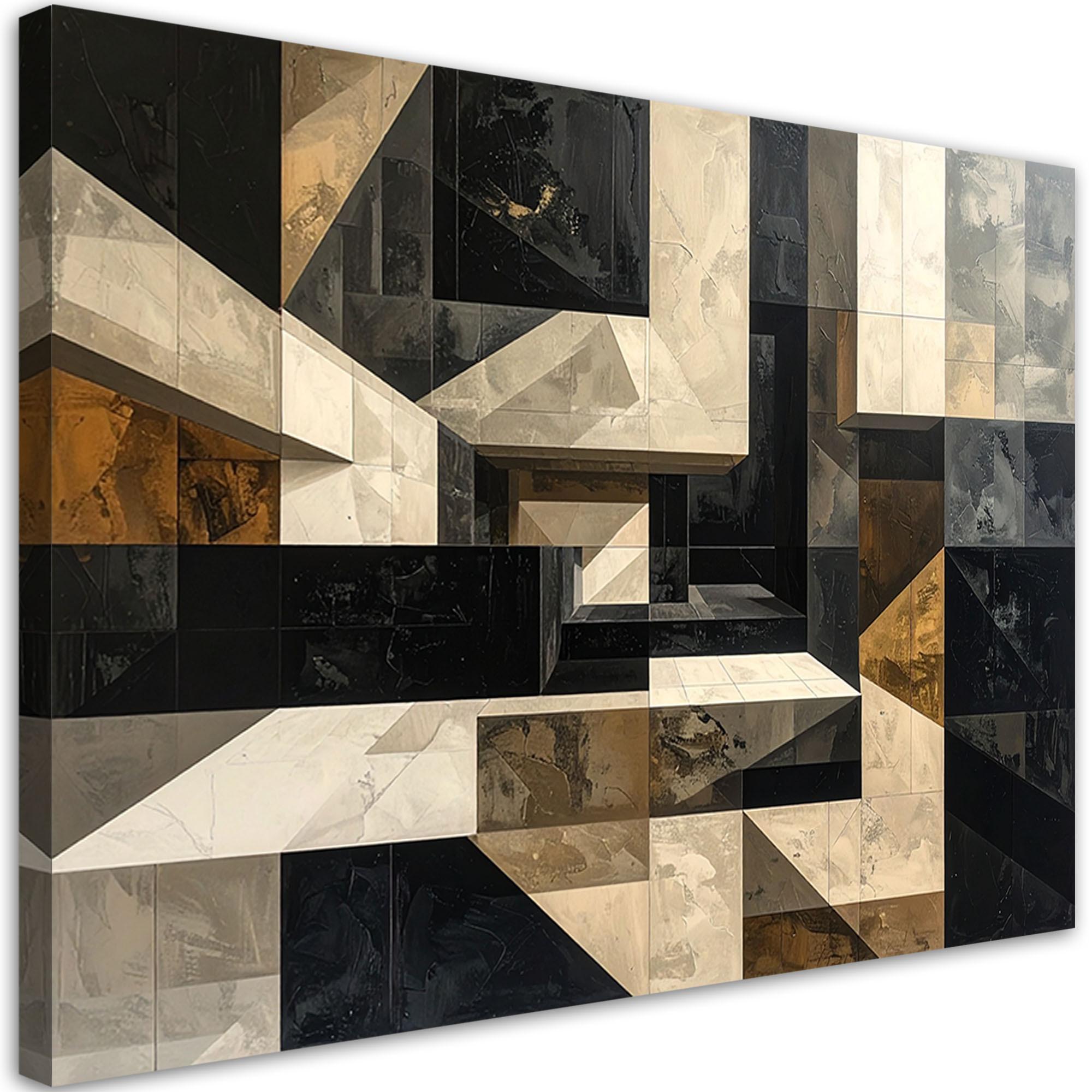 LEINWANDBILD Abstraktion 100x70cm - Beige, Textil (100/70cm) - Feeby