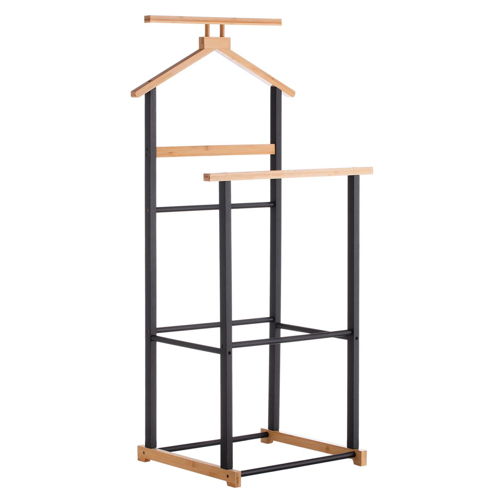 HERRENDIENER KANNA schwarz/natur - Schwarz/Naturfarben, Holz (49/109/40cm) - IDIMEX