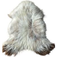 SCHAFFELL Ganzes Island Lammfell Langhaarig Cremeweiß/Braune Spitzen, ca. 120 cm - Creme/Weiß, Fell (70/120cm) - Provellus