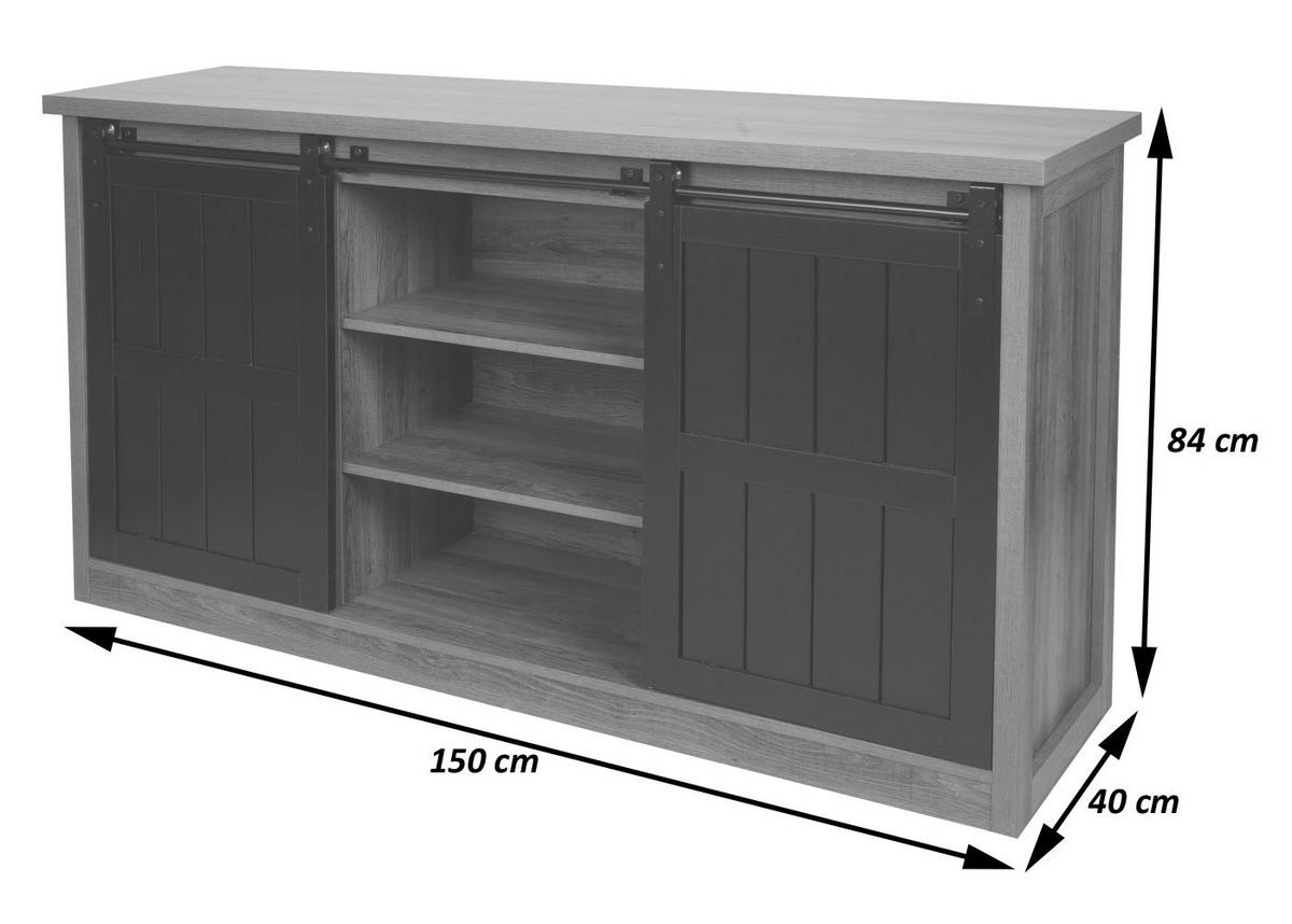 SIDEBOARD Weiß - Weiß, Holz (150/84/40cm) - MCW
