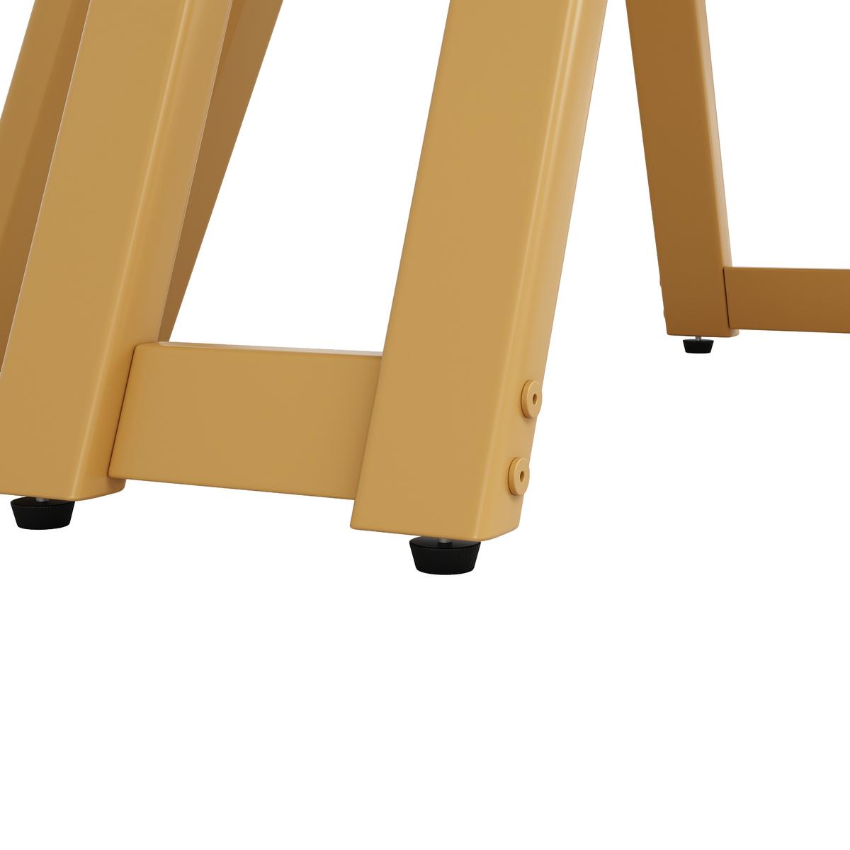 OKRÚHLY JEDÁLENSKÝ STÔL – biely mramorový vzhľad so zlatými nohami - Weiß, Holzwerkstoff/Metall (100/100/76cm) - Urban Meuble