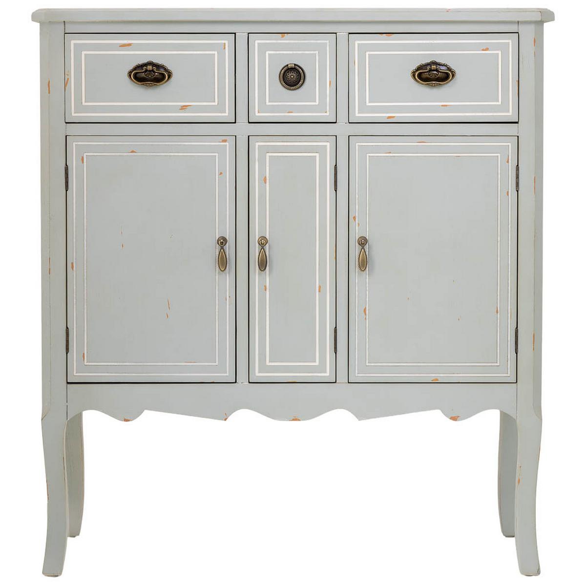 HOLZ-SIDEBOARD mit 3 schubladen und 3 türen 90x38x98 cm - Grau, Holz (90/9/38cm) - Wanderlust