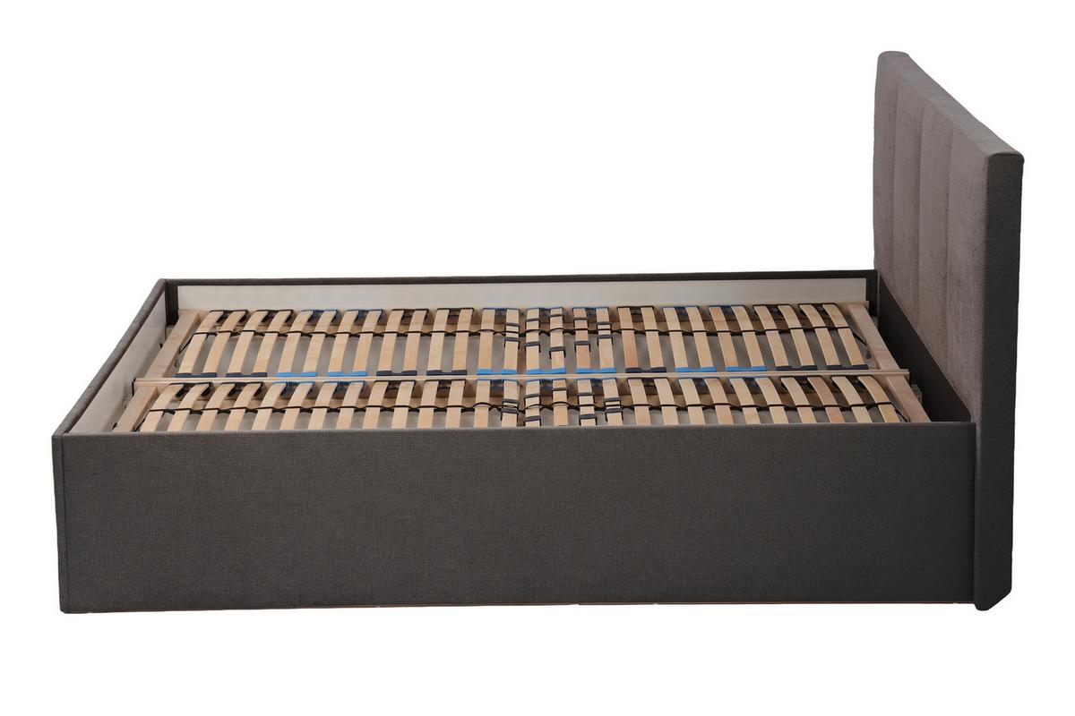 POLSTERBETT Dalas Anthrazit 160 x 200 x 40 cm Stauraum Mit hochwertiger Matratze H2 (bis 100 kg) und Lattenrost - Anthrazit, Holz (160/200cm) - Halmon Schlafkomfort Betten 