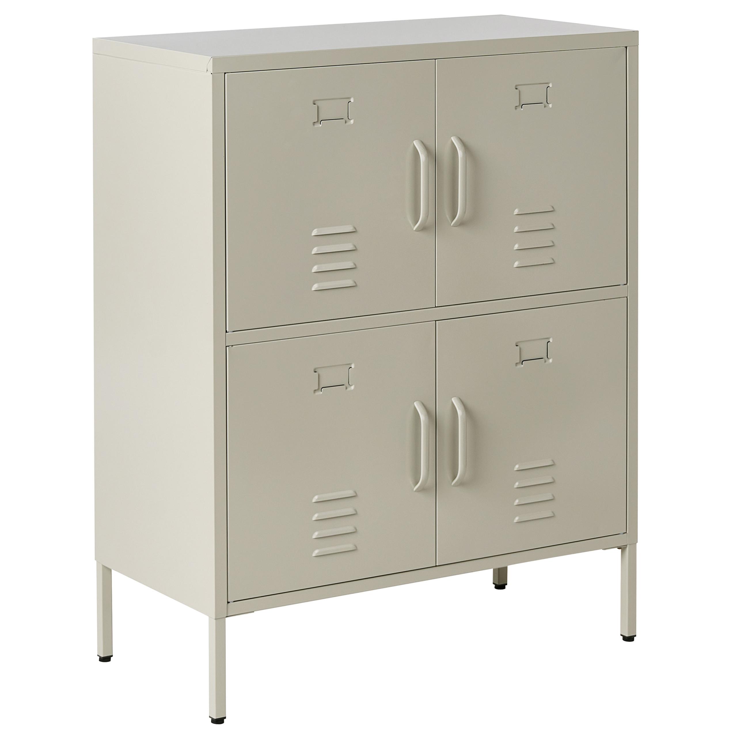 BÜROSCHRANK Metall Hellbeige Holbeck - Beige, Metall (80/101/40cm) - Beliani