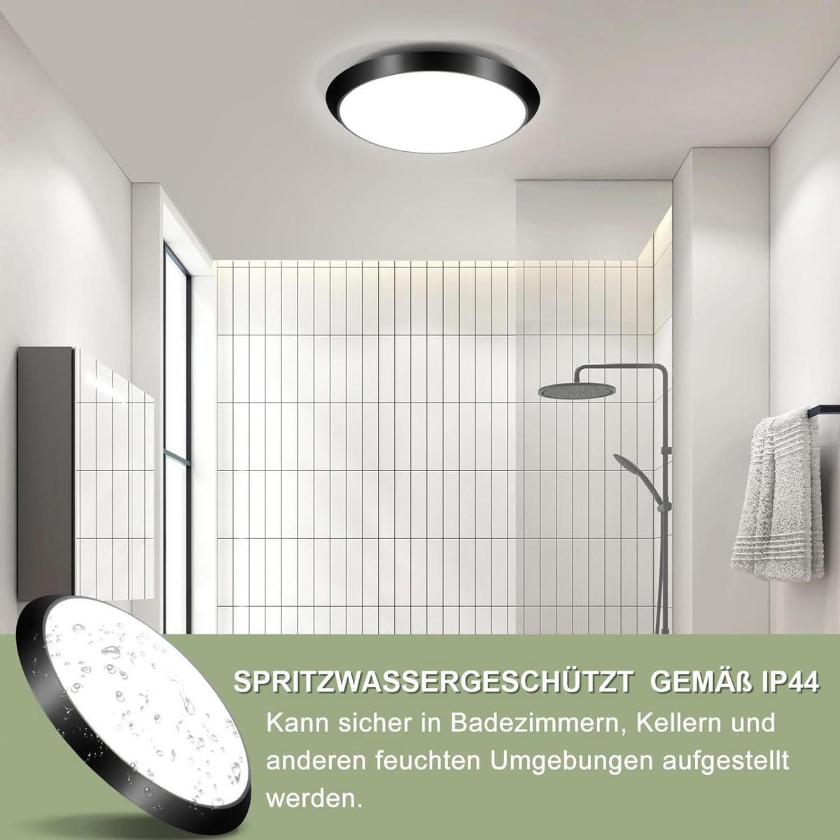 LED-DECKENLEUCHTE Frisbee 30 cm - Schwarz, Kunststoff (30/30/4cm) - Nettlife